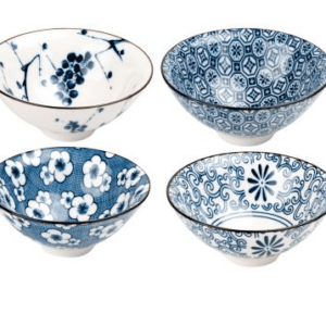 Porcelain tea cups set, 4pcs * 80ml