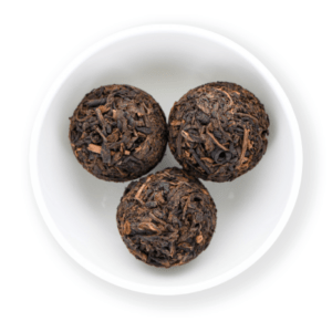 pu-erh tee portsjonpallid yunnan dragon balls