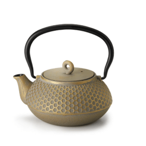 Teapot "Jinhai" ironware, with relief, taupe-gold, with stainless steel strainer, 0.7 l