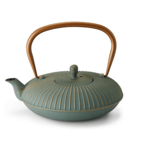 Teapot "Shun" ironware, with relief, green-gold, with stainless steel strainer, 0.75 l
